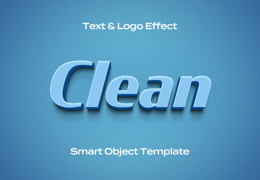 Modern Clean Text Logo Style Effect Mockup Logotype Template Shape