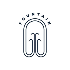  Linear fountain silhouette logo with line art style