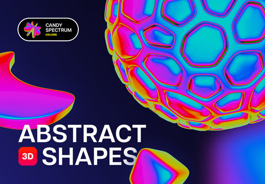 Iridescent Abstract 3D Objects