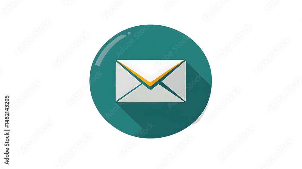 Poster stylish email icon design featuring an envelop with a minimalistic aesthetic and a modern twist