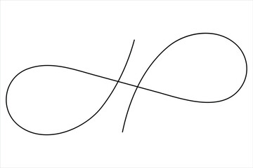 Single continuous line of infinity symbol. Vector one line illustration