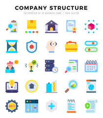 Set of Flat Company Structure Icons. Flat art icon. Vector illustration