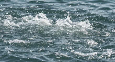 Fototapeta premium Photo of Water Splashing in Deep Blue Ocean