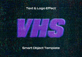 Screen Monitor TV VHS Display Text Logo Style Effect Mockup Logotype Template Shape