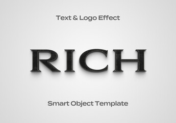 Rich Gold Black Text Logo Style Effect Mockup Logotype Template Shape