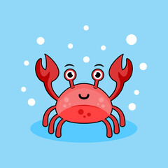 cute cartoon crab vector illustration