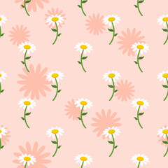 daisy floral seamless pattern design