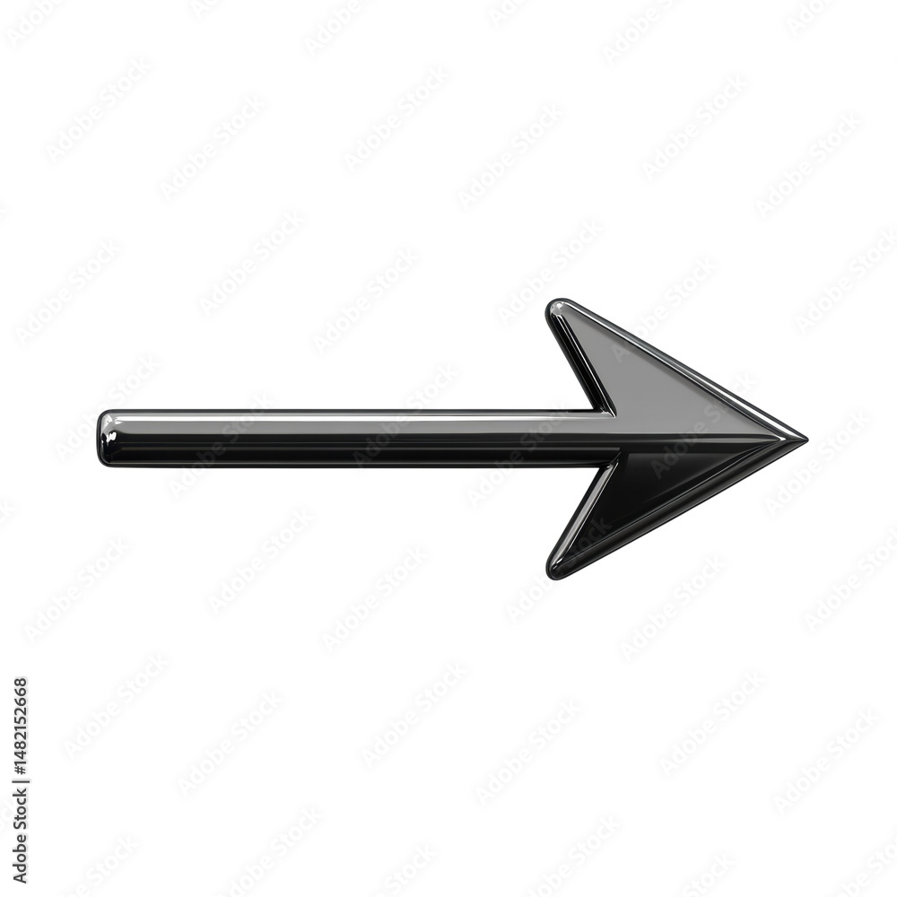 Poster a sleek chrome arrow points towards a brighter future symbolizing on transparent background
