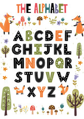 cute animals forest alphabets