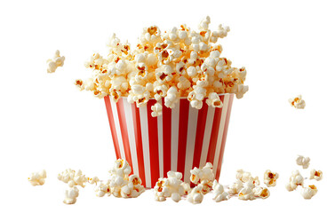 Popcorn Bucket Filled to the Top, Isolated on Transparent Background