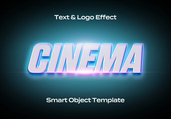 Cinematic Cinema Movie Text Logo Style Effect Mockup Logotype Template Shape