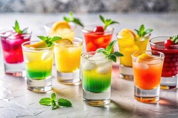 Fototapeta premium Colorful Summer Cocktails in Glasses