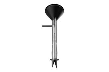 Handheld planter with fertilizer dispenser. Agricultural tool for planting seeds and applying fertilizer in one step. Garden and farm equipment isolated. Agricultural Handheld Planter on a PNG