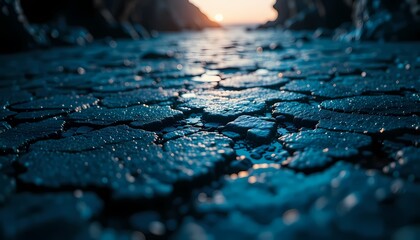 Obraz premium Rocky Coastline at Sunset