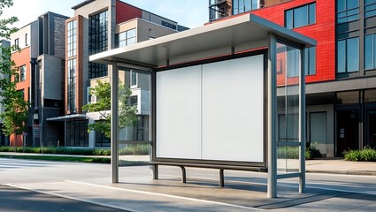 Modern Bus Stop Advertising Mockup Background, Template, and Trends for Business Technology