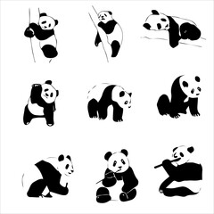 lazy panda black and white 1