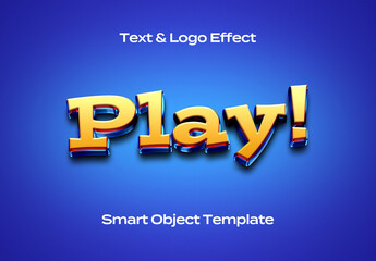 Game App Play Comics Text Logo Style Effect Mockup Logotype Template Shape