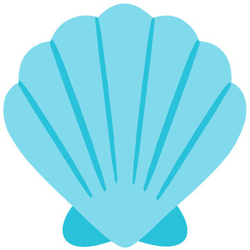 Flat Blue Seashell Illustration 