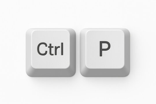 3D Keyboard Keys Ctrl and P &ndash; Print Shortcut Icon