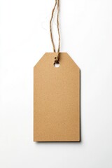Blank, tan price tag, hanging with twine