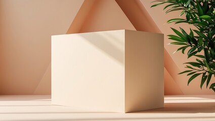 Beige Minimalist Product Background Mockup Trendy Business Template