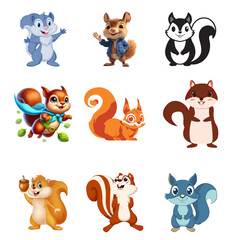 Squirrel mixd colour vector.