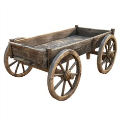 Fototapeta premium Aged wooden cart with large wheels
