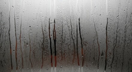 Rain Drops On Window Glass Blurred Background
