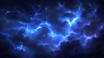 Night sky, lightning storm, clouds