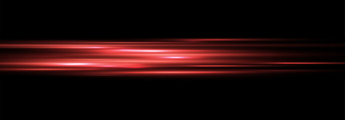 Glowing horizontal red light line with radiant shine and beam effect. Futuristic , flare, and neon glow.