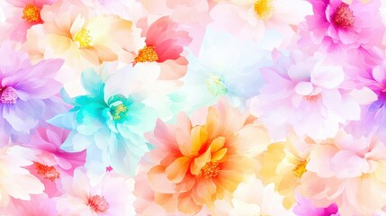 Floral Symphony: A vibrant composition of blossoms, creating a kaleidoscope of colors and textures, a delightful scene of springtime beauty.