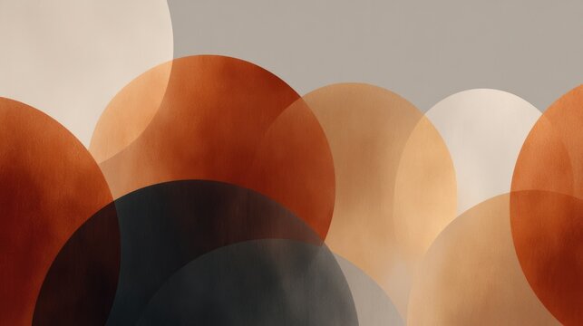 abstract composition of intertwined lines and shapes varying in texture color and size on minimalistic background