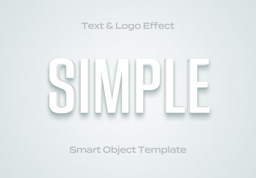 Simple Minimal Clean Text Logo Style Effect Mockup Logotype Template Shape