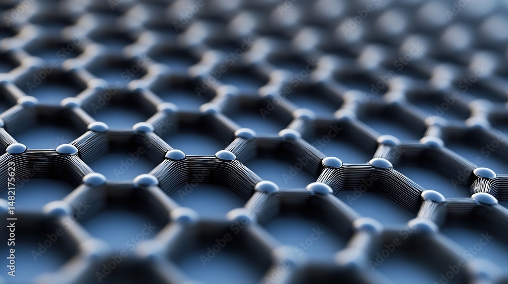 Poster innovative construction materials a futuristic perspective on hexagonal structures industrial settin