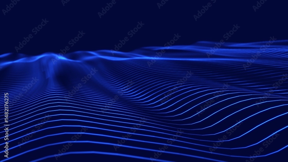 Aufkleber Abstract  background with lines. Big data. Template for presentation design. 3d rendering.	