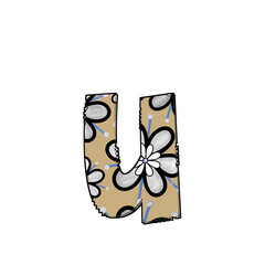 Decorative Letter U with Floral Design