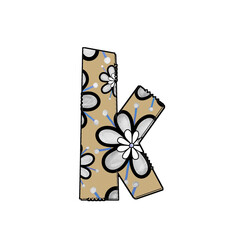Decorative Letter K with Floral Design