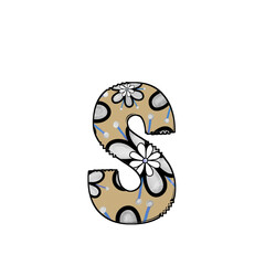 Decorative Letter S with Floral Design