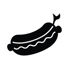 Hot Dog Bun Vector Silhouette Clipart