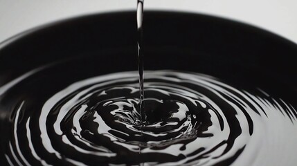 Captivating ripples: A study in liquid dynamics and dark elegance created by falling liquid