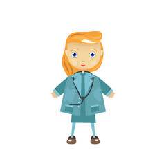 Female doctor character in vector, flat style.