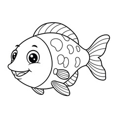 Cute Cartoon Fish Illustration