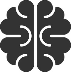 Obraz premium Minimalist brain icon. Represents intelligence, thought, learning, and AI. Great for science, technology, education, and healthcare visuals.