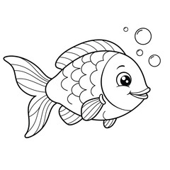 Cute Cartoon Fish Illustration