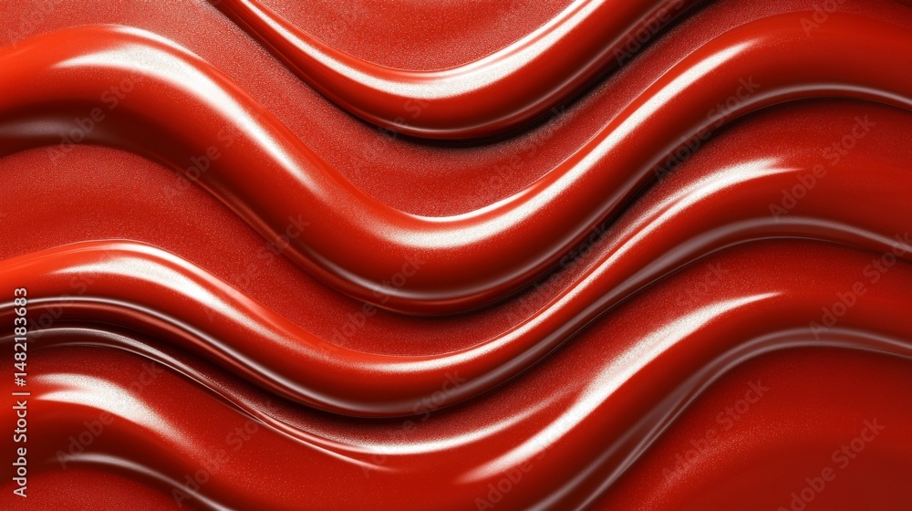 Poster fluid dynamic waves abstract background, red monochrome tones soft gradient dynamic flow
