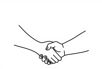 Simple continuous line drawing of a business handshake  