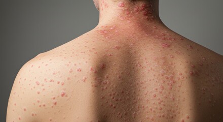 Naklejka premium Skin Condition Showing Rashes on Back and Neck