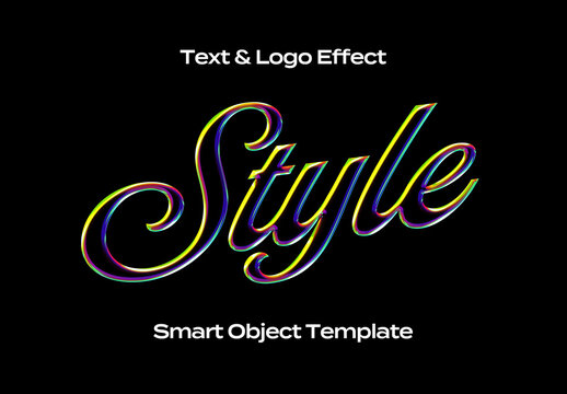 Modern Clean Text Logo Style Effect Mockup Logotype Template Shape