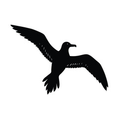 Albatross Soaring Wings Wide Vector Silhouette