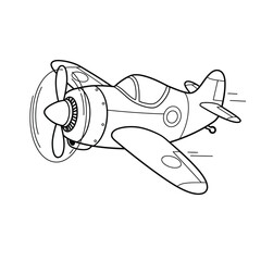 Naklejka premium Cartoon Airplane Illustration